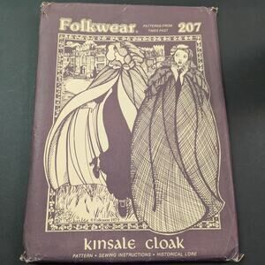 Vintage Folkwear 207 Kinsale Cloak Sewing Pattern 1970s Irish Cape & Hood